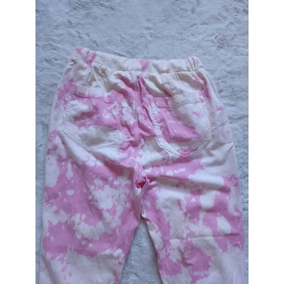 NWT Sundry Womens Tie Dye Jogger Pant Small Size 1 Pink Pockets High Rise $189 - Picture 7 of 10